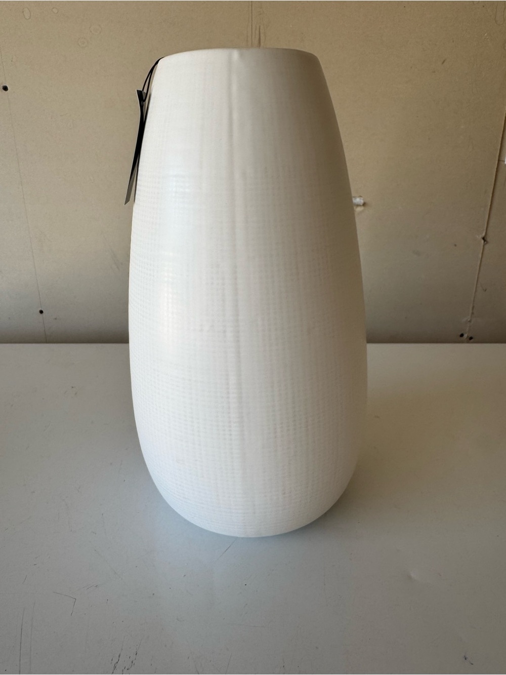 Tahari White Textured Ceramic Floor Vase